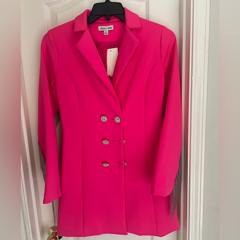Hot pink blazer dress